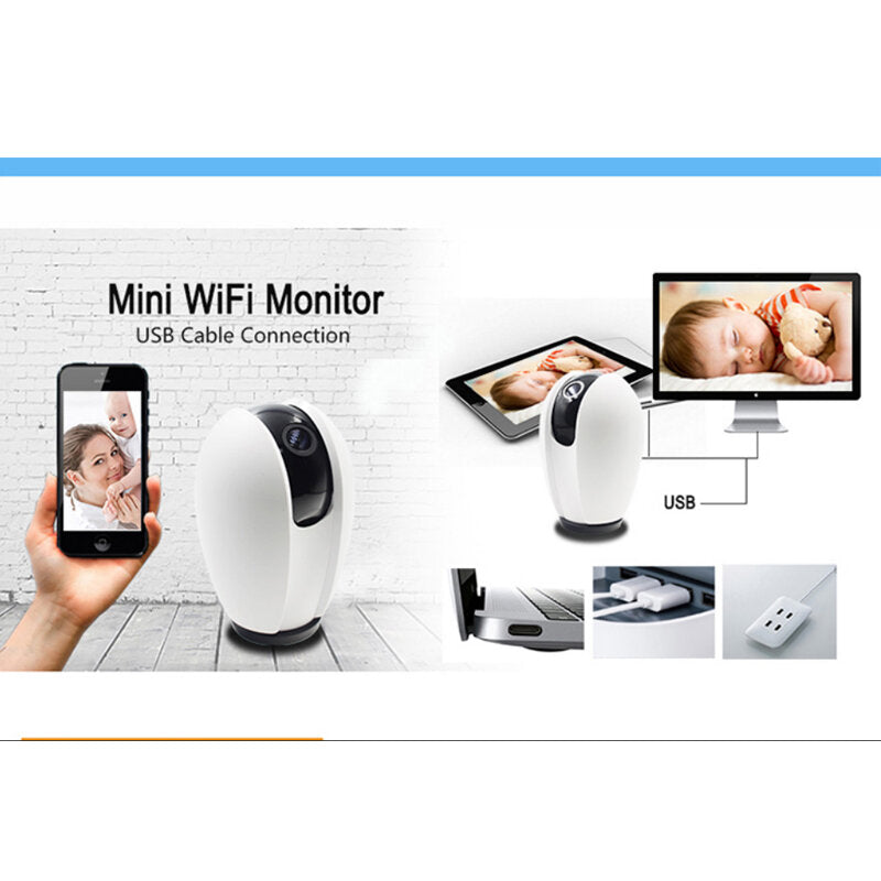 1080P WiFi HD Smart Surveillance Camera - Auto Tracking Home Security CCTV, White