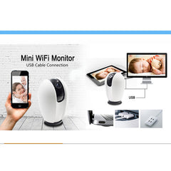 1080P WiFi HD Smart Surveillance Camera - Auto Tracking Home Security CCTV, White