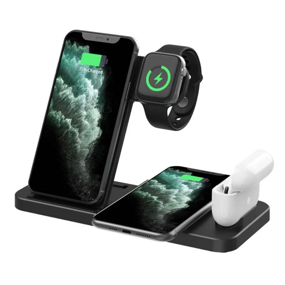 Fast Wireless Charger Dock for iPhone 15, Samsung, Huawei, Earbuds, Smart Watch