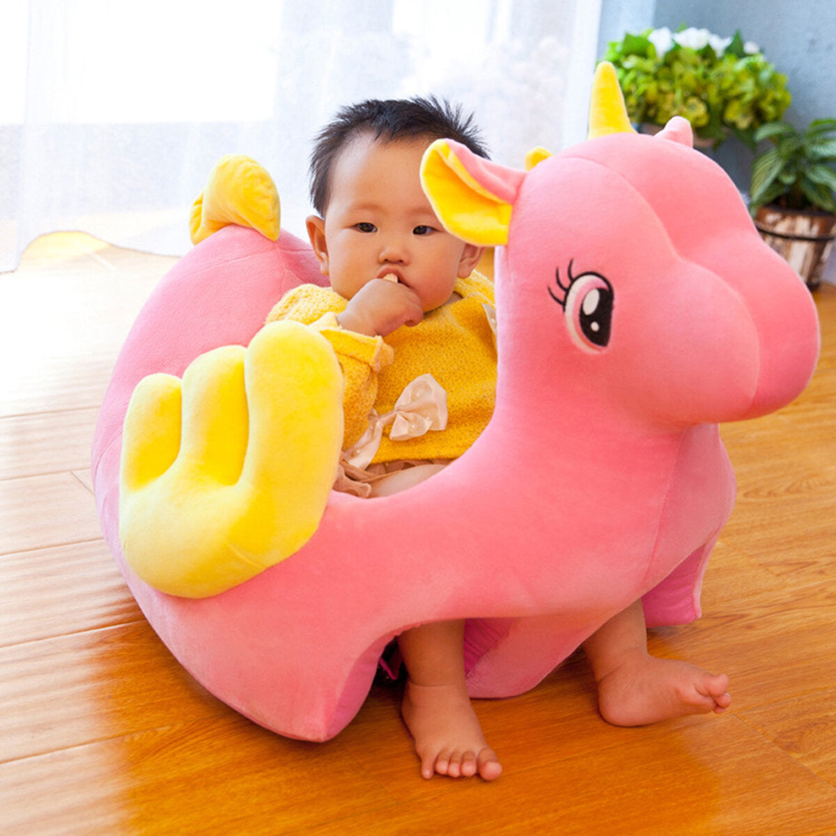 Cute Animal Baby Sofa Cover - Soft Crystal Fleece Child Seat Chair Cover for Kids