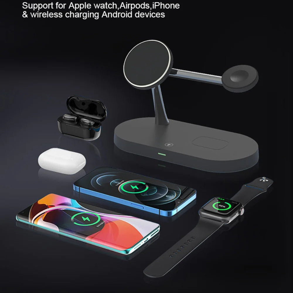 Fast Wireless Charger Pad for iPhone, Huawei, Redmi, AirPods, and Apple Watch