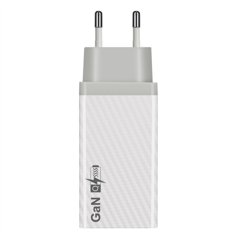 GaN Tech PD65W Schnellladegerät, 2-Port USB-C+USB-A, EU-Stecker für iPhone, Huawei, Samsung, Xiaomi