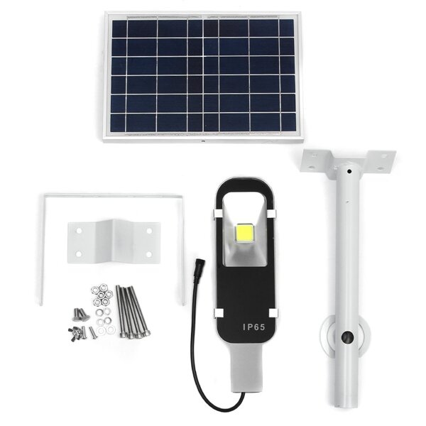 12W Solar Powered LED COB Sensor Street Light, Waterproof for Outdoor Garden, Light-Controlled