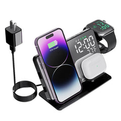 15W Fast Wireless Charger & Alarm Clock for iPhone, Samsung, Huawei, Apple Watch, AirPods