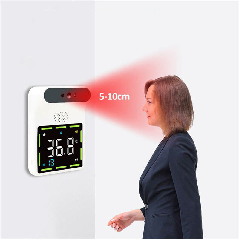 Wall-Mounted Non-Contact IR Infrared Forehead Thermometer with LCD Display and Fever Alarm