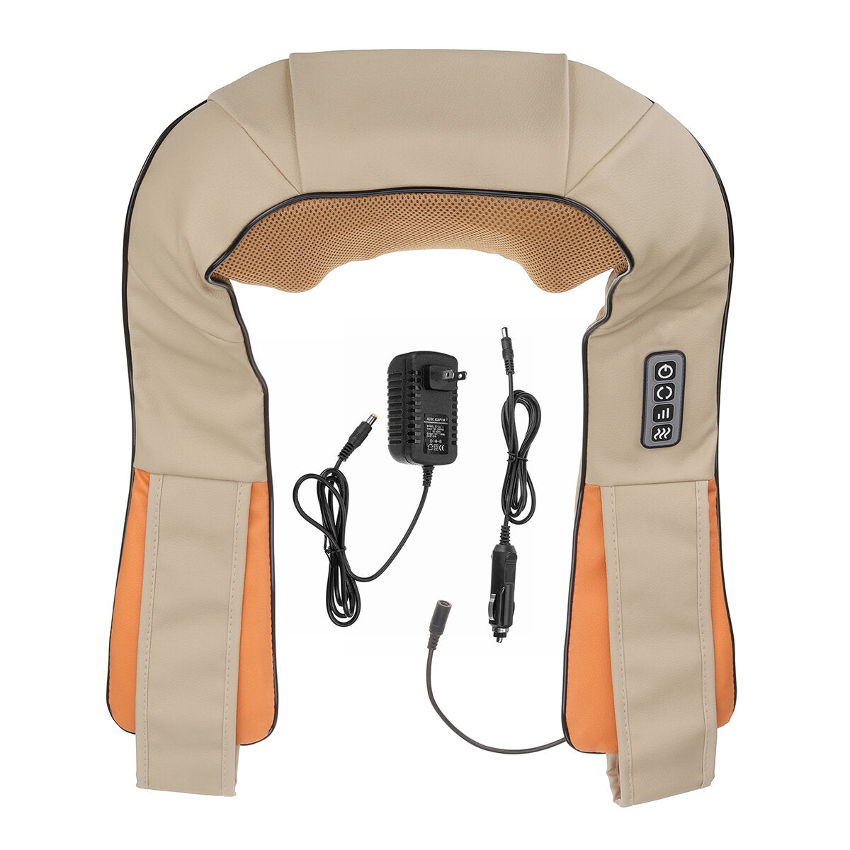 Electric Shiatsu Neck & Shoulder Massager with 8 Heads, Heating, Pain Relief for Home & Car Use