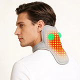 Red Light Therapy Neck Massager, Heated Vibration Wrap for Cervical Spine Pain Relief, Stiff Neck & Tension Support