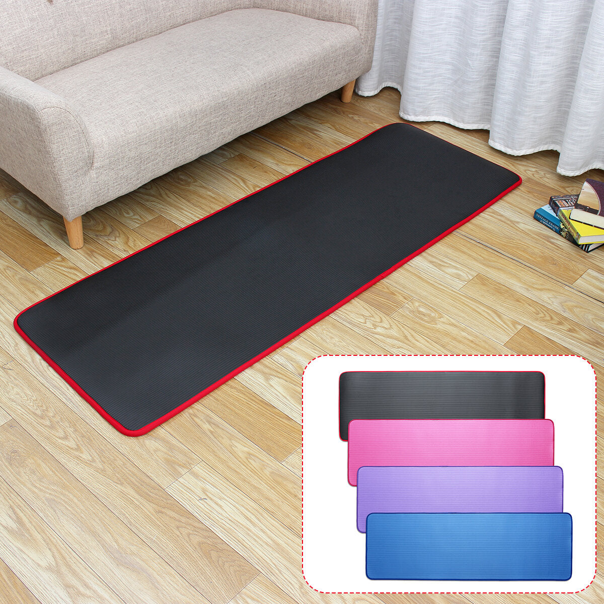 10mm Thick Non-Slip Yoga Mat - Comfortable Exercise Pad for Gymnastics & Fitness Training