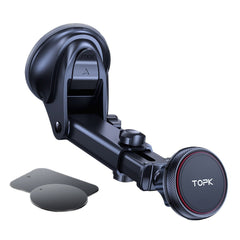 Magnetic Car Phone Holder Mount for Windshield & Dashboard - Strong Suction, Adjustable Arm