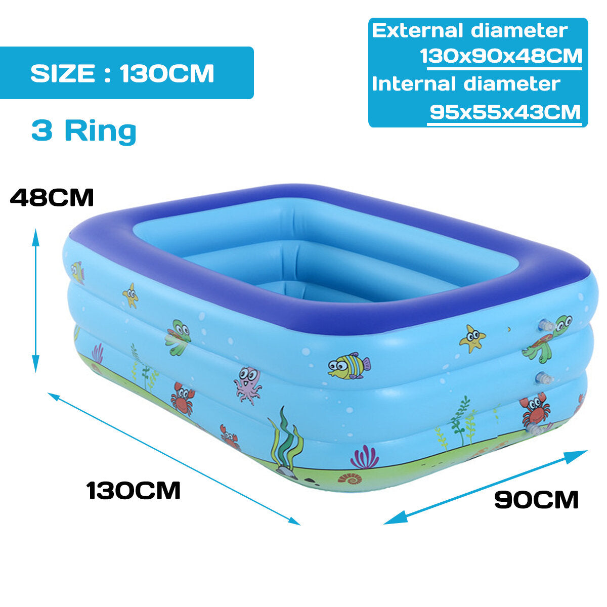 Children's Inflatable Pool Bathtub - Thickened, Wear-Resistant Bubble Bottom for Baby & Adult Home Paddling