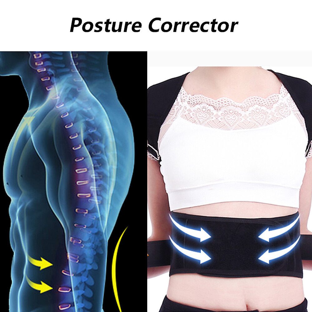 Adjustable Back Support Belt - Posture Corrector for Shoulder, Lumbar, and Spine Protection