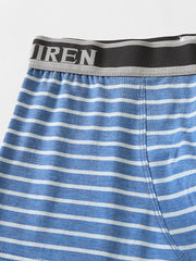 4-teilige Modal-Boxershorts für Herren mit horizontalen Streifen, Logobund und Beutel