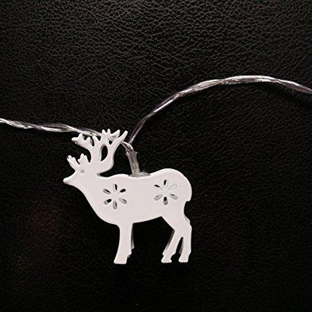 Battery Powered 1.65M 10 LED Elk Shape Warm White Indoor Fairy String Lights for Christmas Mood Lighting