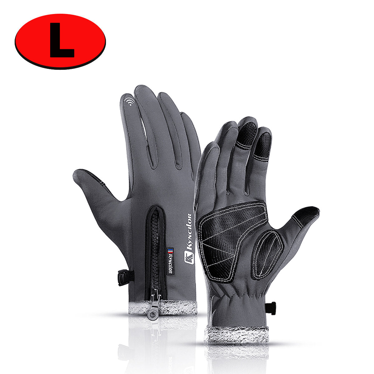 Winter Warm Fleece Windproof Non-slip Touch Screen Gloves for Skiing, Riding, and Motorcycling