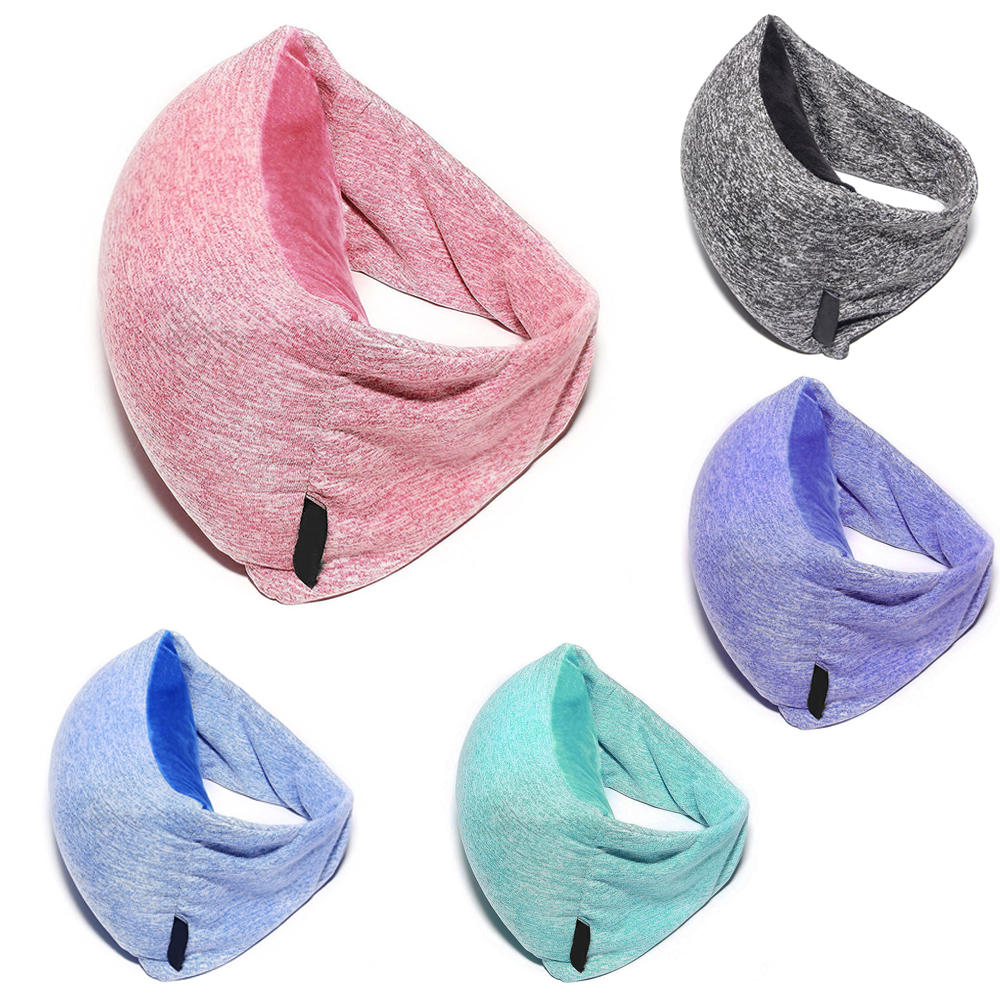 2-in-1 Portable Travel Pillow & Eye Mask - Soft Goggles Neck Support for Airplane