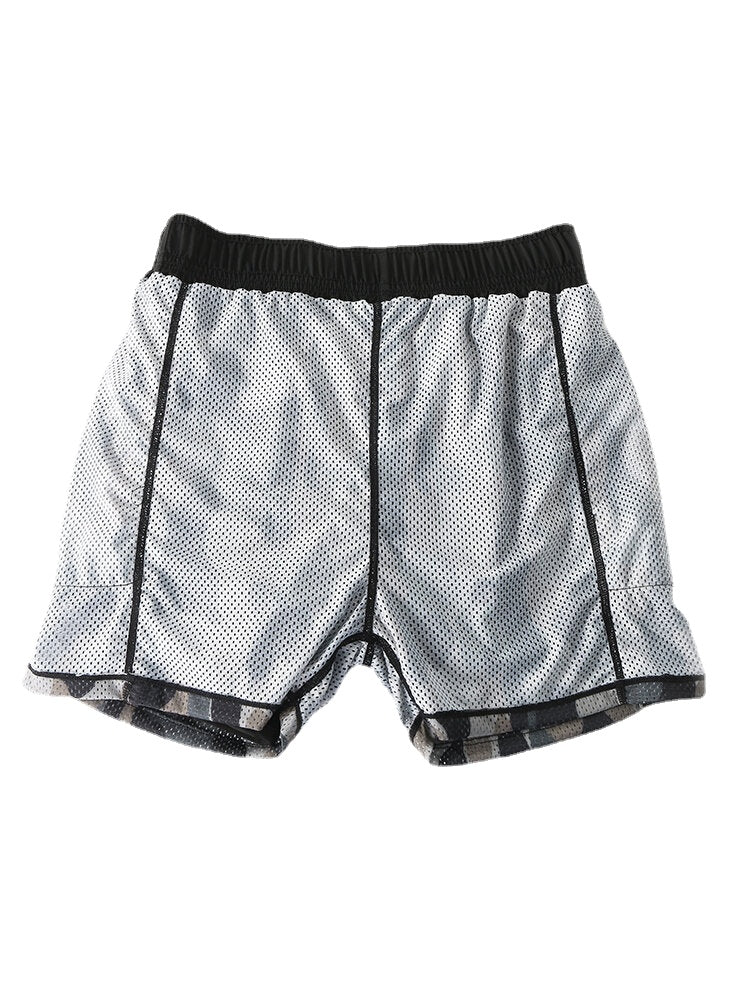 Herren Camo Patchwork Quick Dry Elastische Taille Lose Laufsport-Shorts