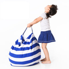 Large Capacity Stuffed Animal Storage Bean Bag Chair - Canvas Organizer for Kids' Plush Toys