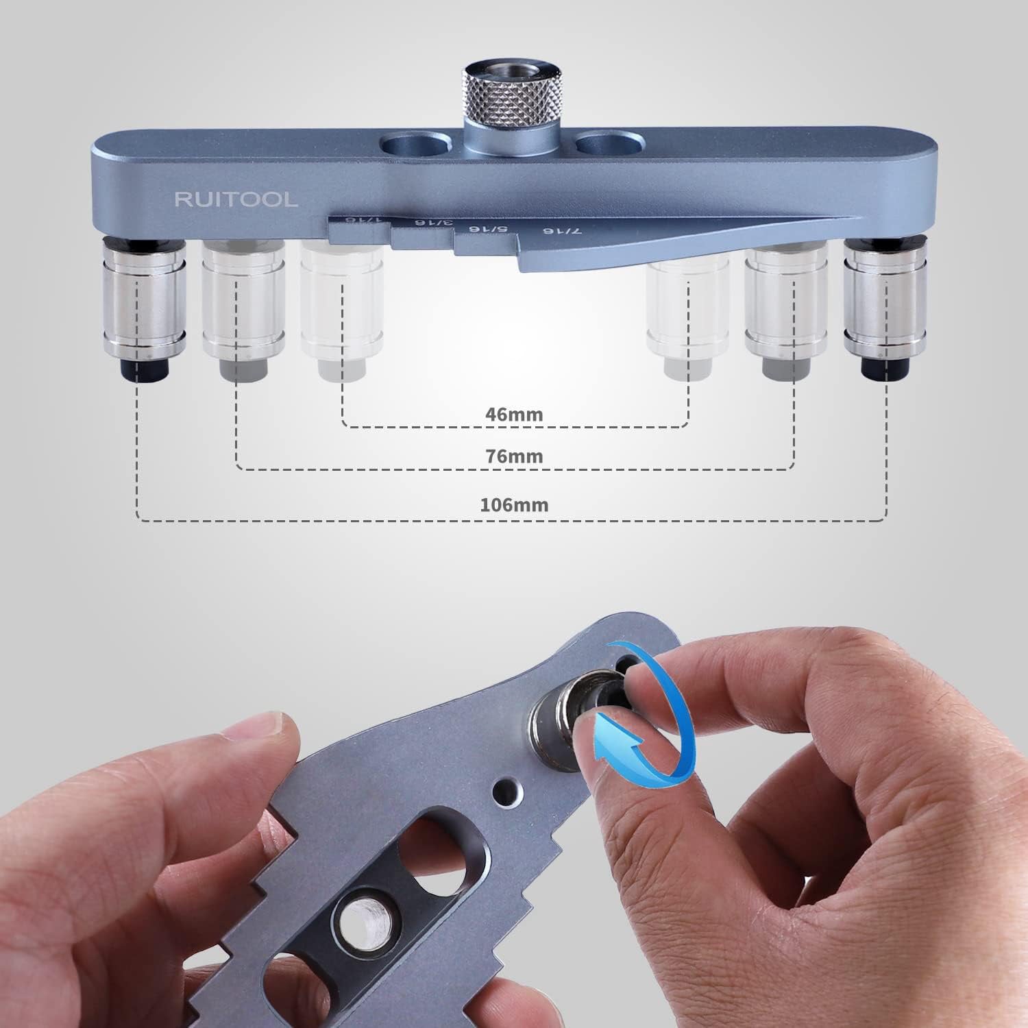 Precision Dowel Jig Kit - Aluminum Self-Centering Tool with 1/4, 5/16, 3/8 Inch Drill Bits