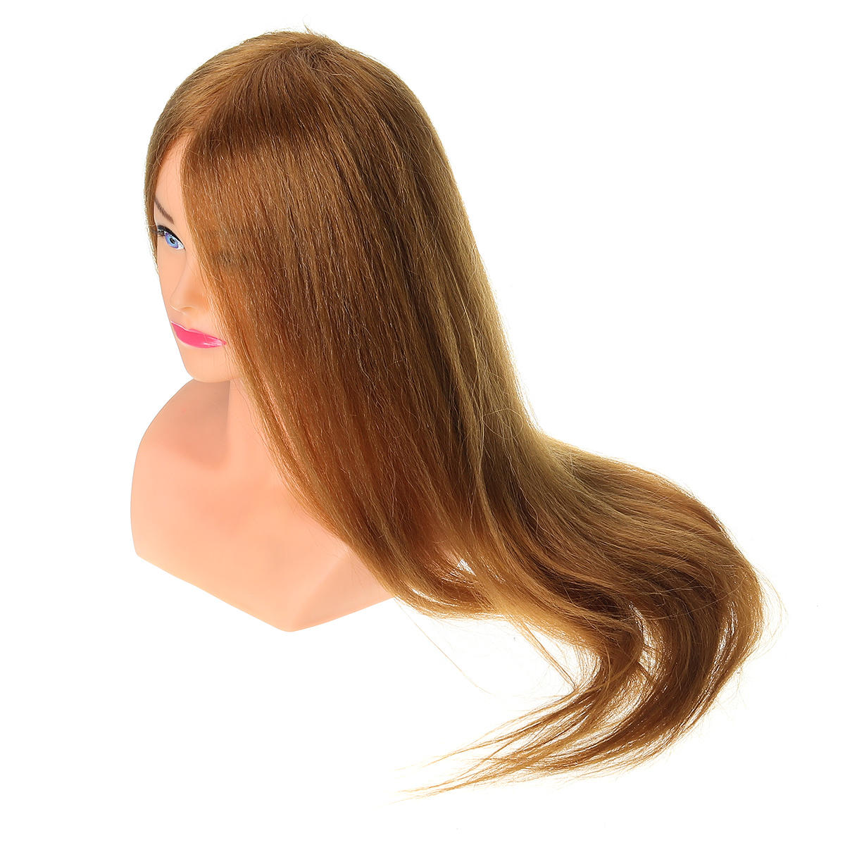 24" 100% Real Human Hair Mannequin Head for Hairdressing Training and Extensions