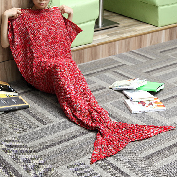 Aus Garn gestrickte Meerjungfrauenschwanz-Decken – warme, weiche Fasern für Zuhause, das Büro, als Schlafsack oder Bettunterlage