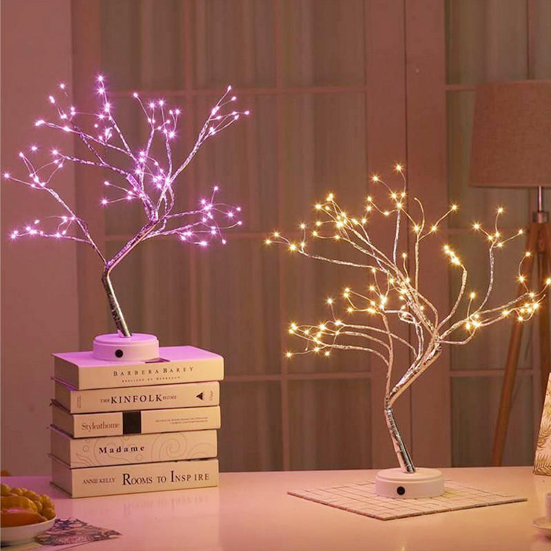 108 LED USB Copper Wire Firefly Tree Touch Control Night Lamp - Christmas String Light Holiday Decoration