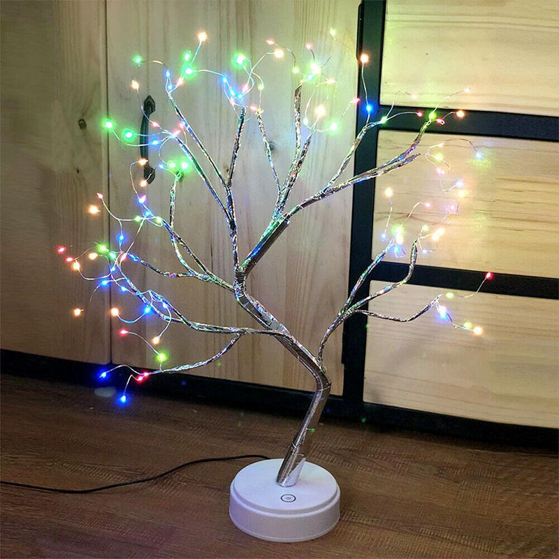 108 LED USB Copper Wire Firefly Tree Touch Control Night Lamp - Christmas String Light Holiday Decoration