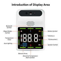 Wall-Mounted Non-Contact IR Infrared Forehead Thermometer with LCD Display and Fever Alarm