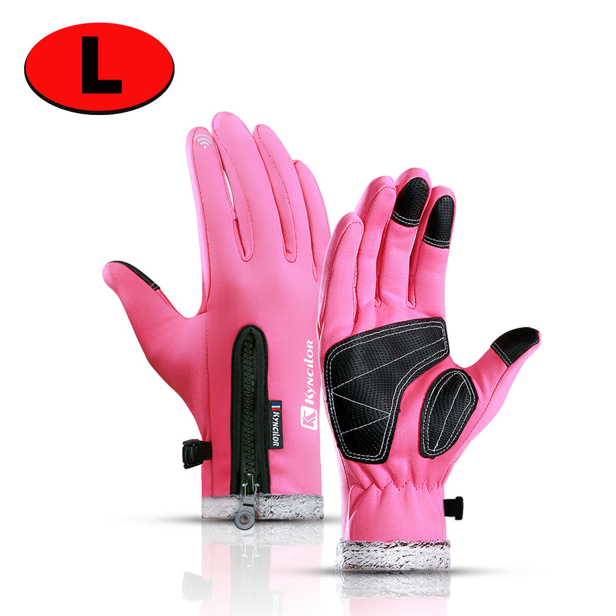 Winter Warm Fleece Windproof Non-slip Touch Screen Gloves for Skiing, Riding, and Motorcycling