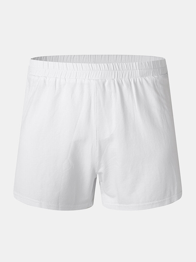 Herren Baumwolle Einfarbig Atmungsaktive Lockere Home Shorts Boxer