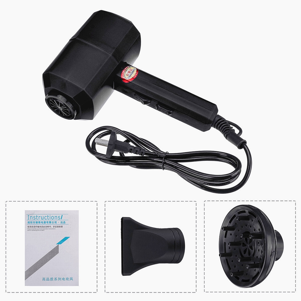 2000W Household Hair Dryer with Negative Ion Technology