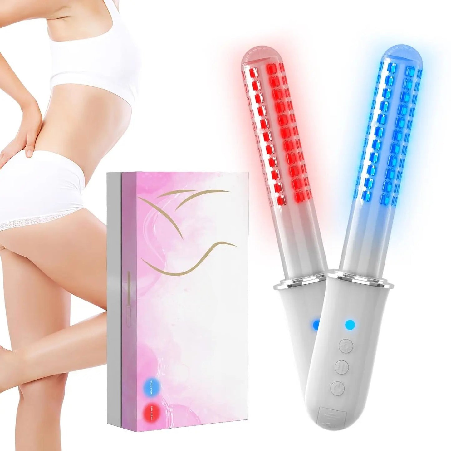 Wireless Vaginal Red Light Therapy Device, Blue Light Massager for Vaginal Tightening, Vaginitis Relief & Pelvic Care