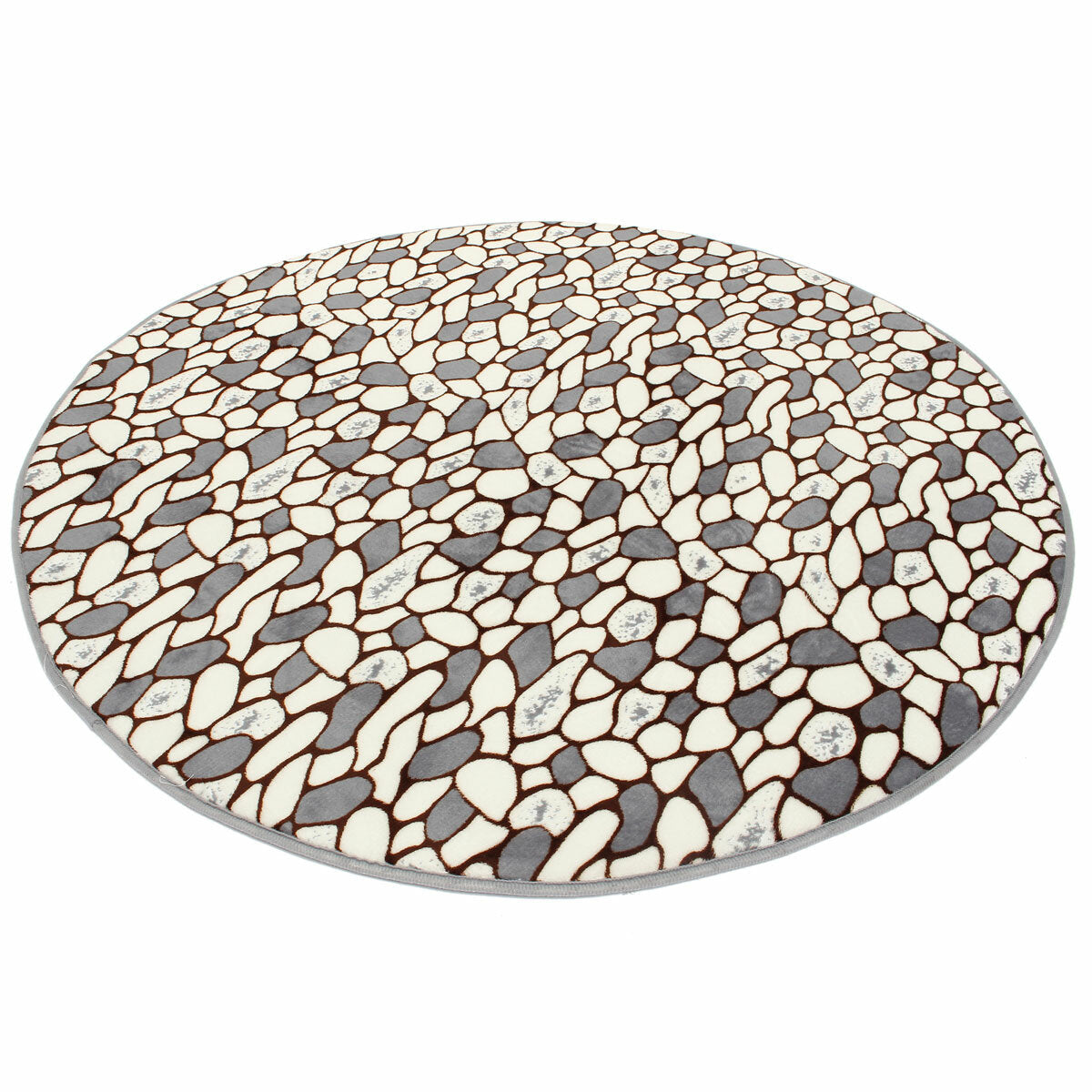 100x100cm Coral Velvet Absorbent Bathroom Mat - Anti-Slip Round Rug for Door Sill