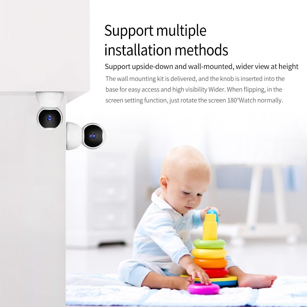 1080P IP Smart Surveillance Camera, WiFi 360 Degree Night Vision, Baby Monitor, Home Security Webcam