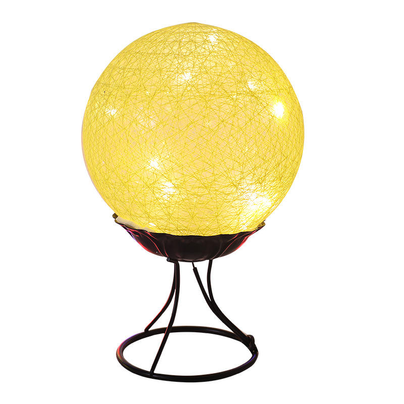 LED Linen Rattan Ball Desk Lamp - USB, Switch Button, Creative Romantic Night Light