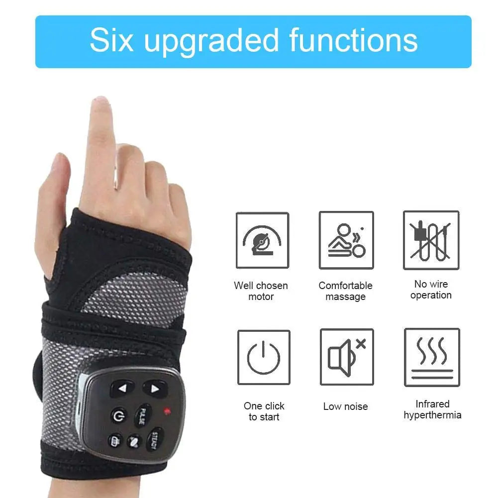Cordless Hand Massager with Heat and Compression for Arthritis and Carpal Tunnel Pain Relief