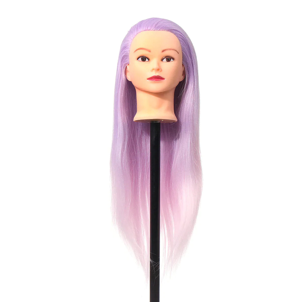 27'' Colorful Mannequin Head for Hairdressing Practice Training Salon with Clamp