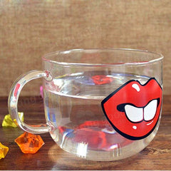 Handgefertigter, temperaturbeständiger Cartoon-Glasbecher - Transparenter Wasserbecher mit Katzen- und Schweinenasenmuster