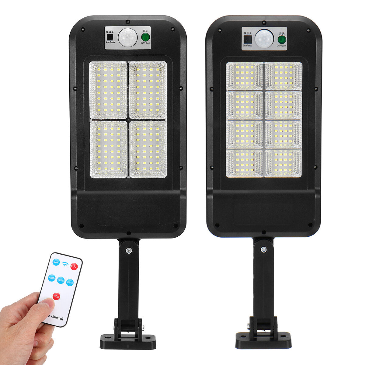 128 LED Solar-Powered Street Light with Remote Control and Motion Sensor for Rural Areas