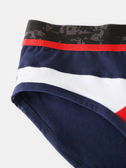 Herren-Slip aus Baumwolle mit Farbblock-Muster, Skinny Fit, mittlere Taille, Stretch, atmungsaktiv