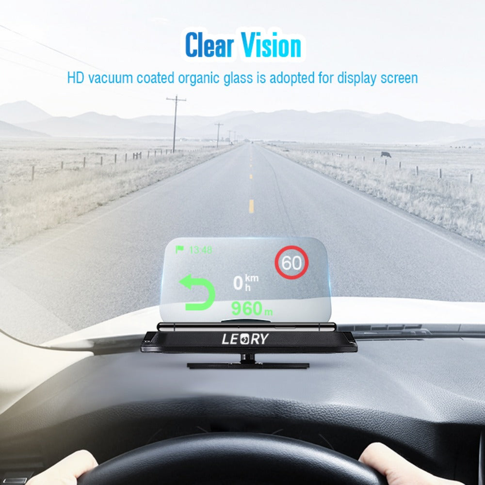 Universal Mirror HUD Car Phone Holder & GPS Navigation Display