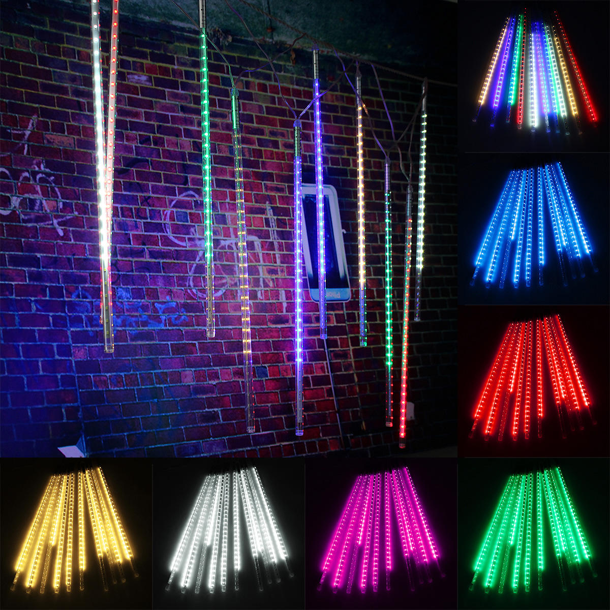 10 Tube 50CM LED Meteor Shower Rain Lights for Outdoor Christmas Tree Decorations