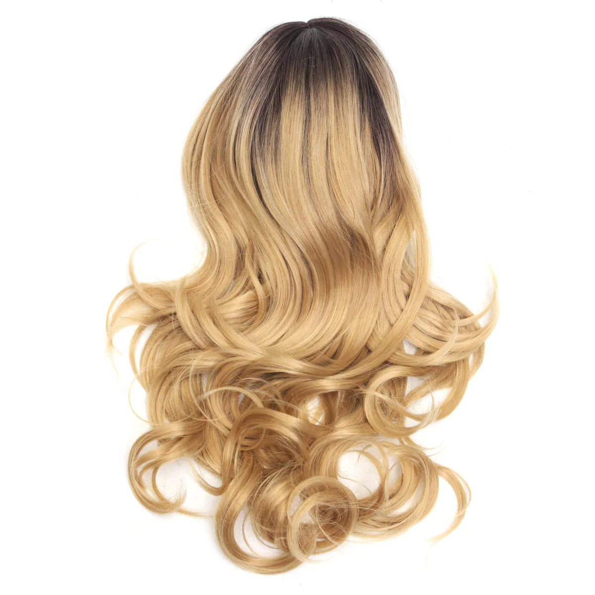 Women's Long Wavy Ombre Blonde Synthetic Party Wig