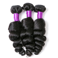 Brazilian Loose Wave Virgin Hair Bundle - Natural Black Human Hair Extensions