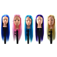 High-Temperature Fiber Hair Training Mannequin Head with Clamp for Salon Braiding Practice