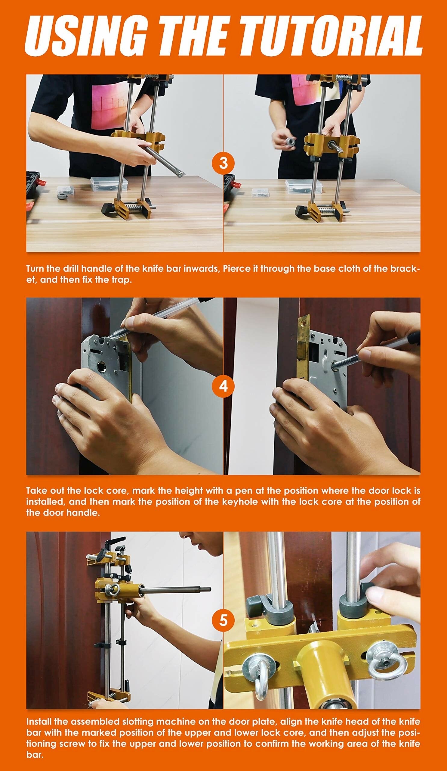 Door Lock Hole Opener Kit - Mortising Machine, Mortise Jig, Slotting Locator for Wooden Doors