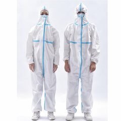 XXL Disposable Hooded Protective Coverall Suit with Long Front Zipper - 180CM