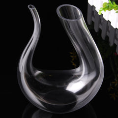 1.5L U-Shaped Wine Champagne Decanter, Lead-Free Crystal Glass Jug, Aerator Pourer