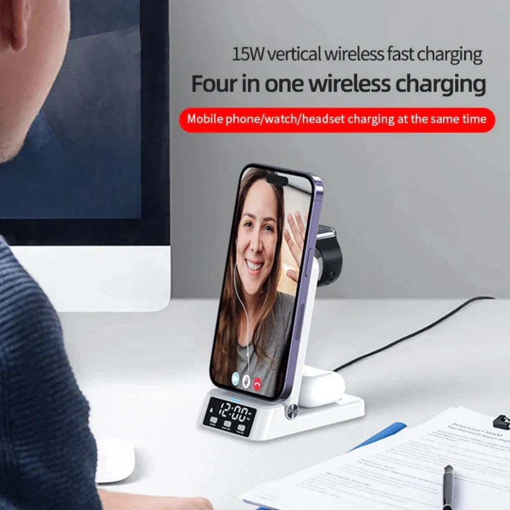 Fast Wireless Charger Bracket for Qi Phones: iPhone, Huawei, Samsung, AirPods, Watch