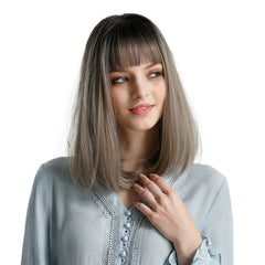 Synthetic Wigs for Women: Black, Ombre, Grey, Burgundy, Blonde, Silver, Brown, African American Yaki Straight Bob