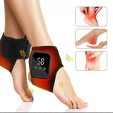 2PCS Cordless Ankle Massager with Heat & Vibration, Rechargeable Heated Foot Wrap for Pain Relief & Recovery (3 Levels)